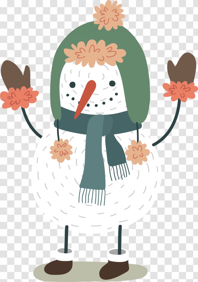 Snowman Illustration - Tree - Vector Cute Transparent PNG