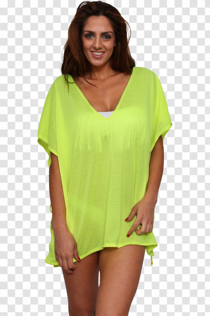 T-shirt Shoulder Sleeve Dress Costume - Yellow - Beach Transparent PNG