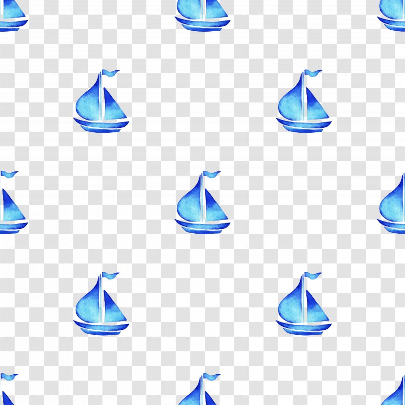 Watercolor Painting Icon - Design - Sen Department Of Fresh Blue Boat Shading Pattern Transparent PNG