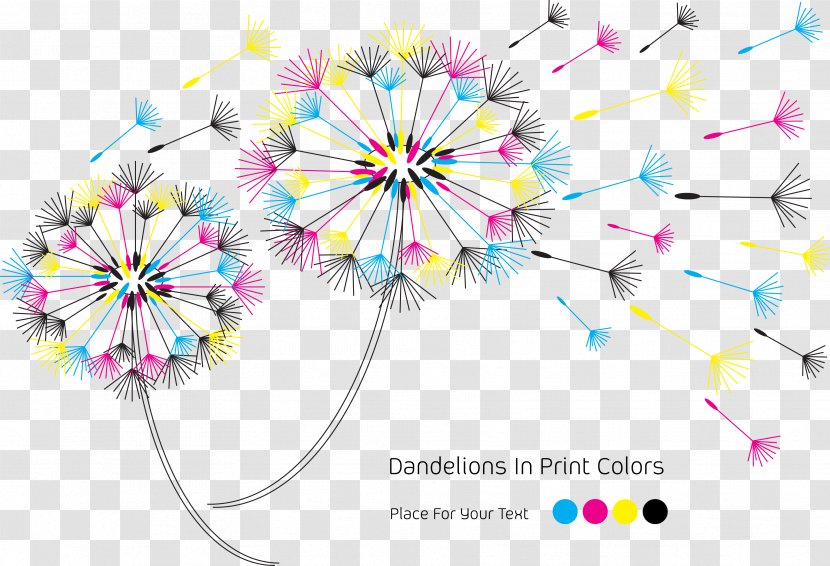 CMYK Color Model Euclidean Vector RGB - Cdr - Dandelion Transparent PNG