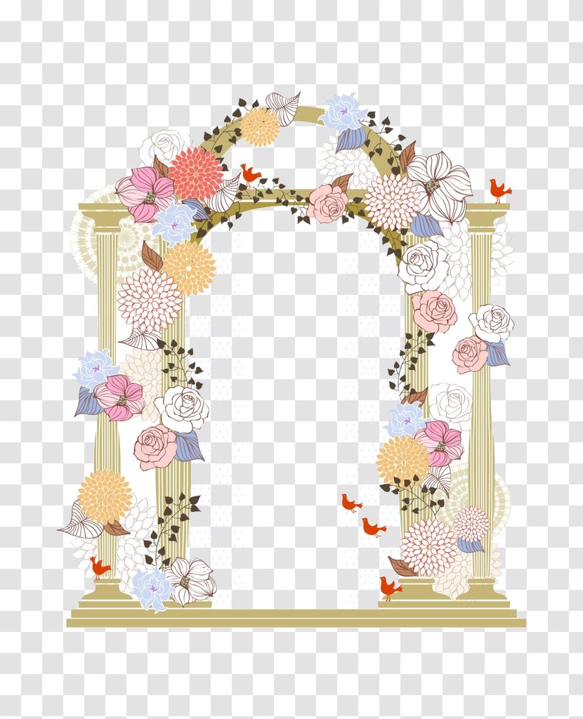Arch Illustration - Creative Arts - Wedding Flower Door Transparent PNG