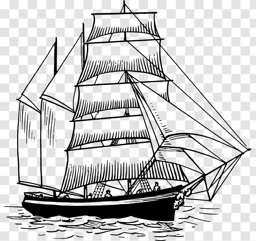 Sailing Ship Sailboat Clip Art - Line Transparent PNG