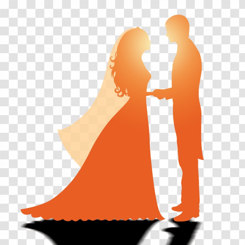 Wedding Invitation Marriage Silhouette - Standing - Couple Decorative Pattern Transparent PNG