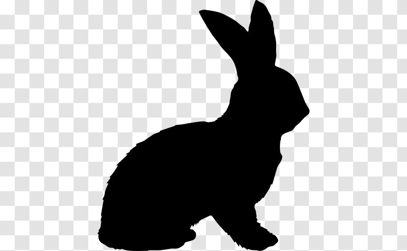 Silhouette Hare - Domestic Rabbit - Easter Bunny Rabbits Transparent PNG