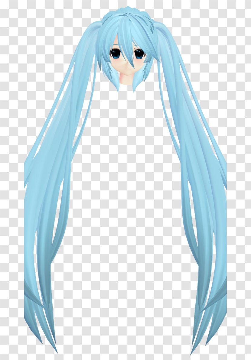 Pigtail MikuMikuDance Long Hair Hatsune Miku - Silhouette - Bangs Transparent PNG