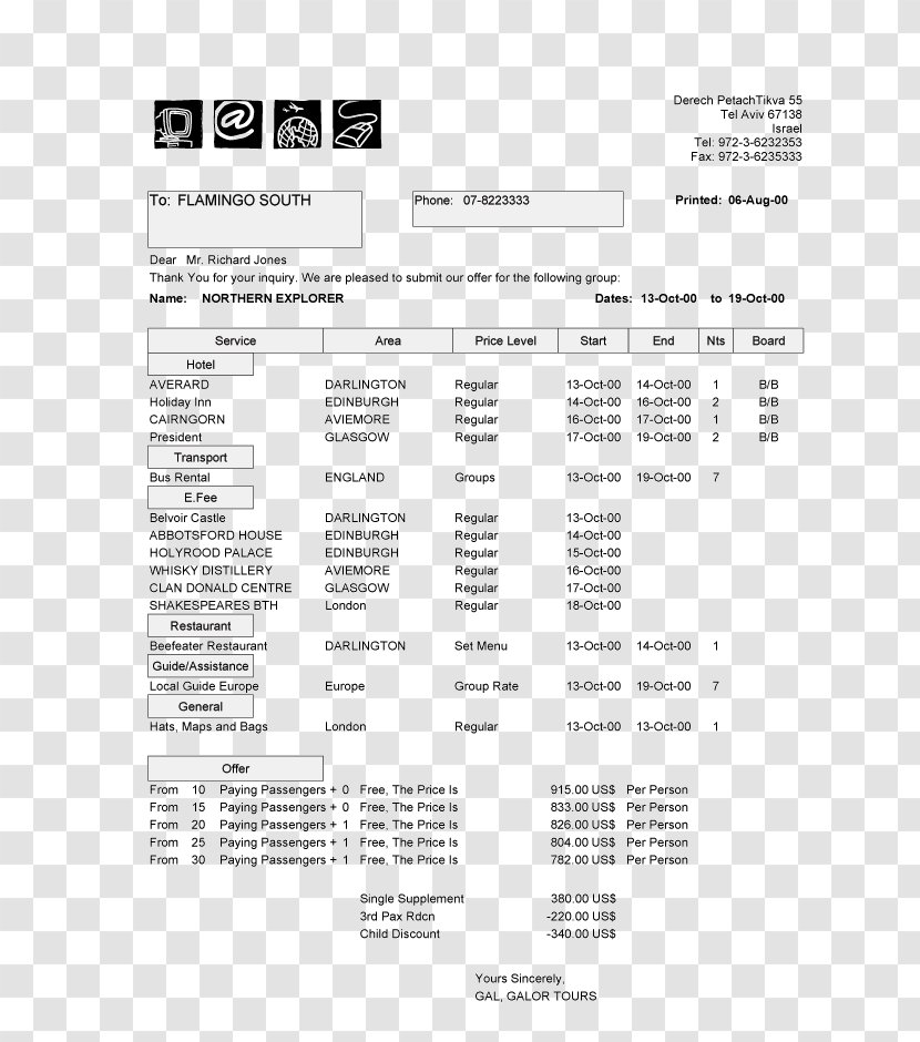 Document Travel Itinerary Computer Software Quotation Template Transparent PNG