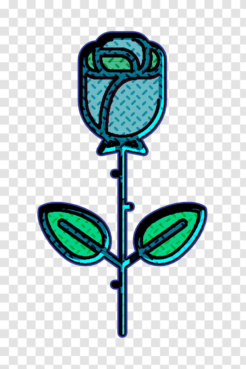 Linear Gardening Elements Icon Rose Icon Transparent PNG