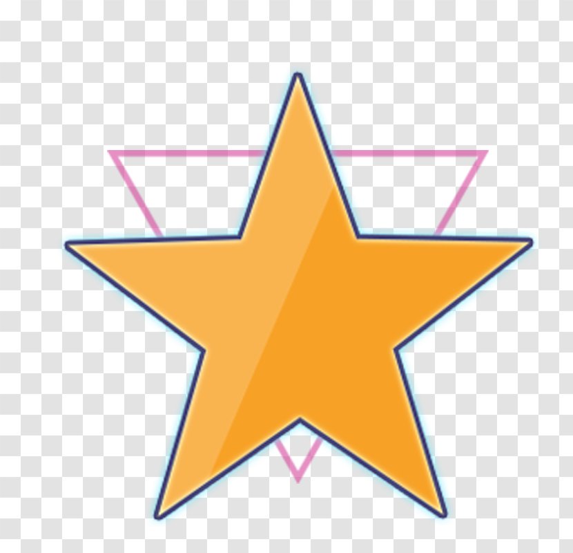 Gold Star Sticker - Five-pointed And Triangle Transparent PNG