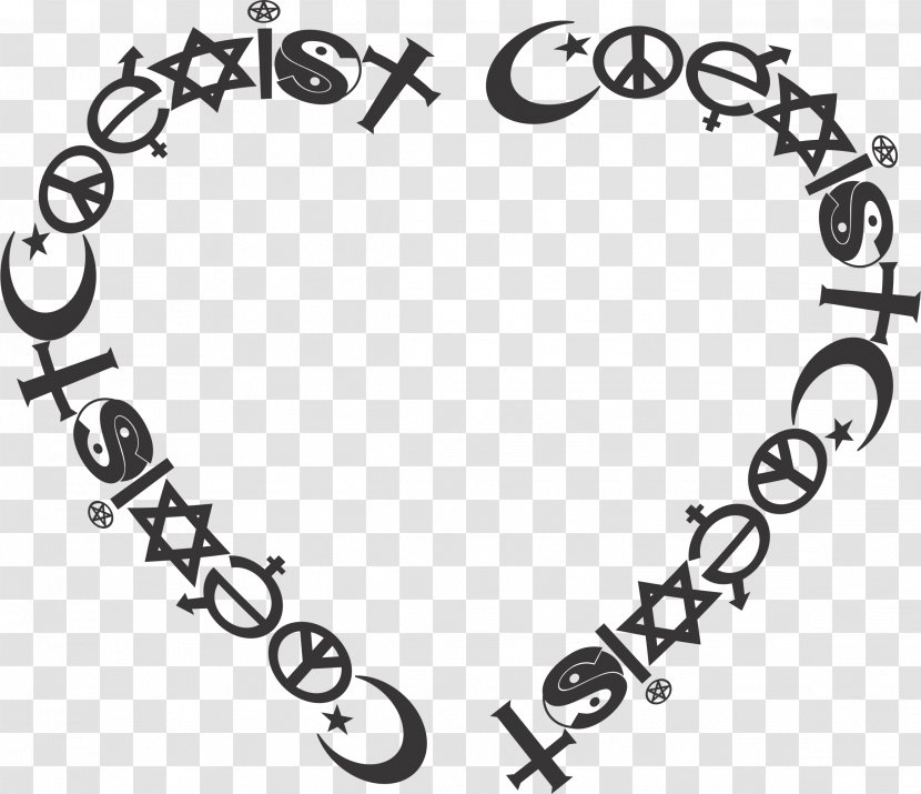 Coexist Clip Art - Heart Transparent PNG