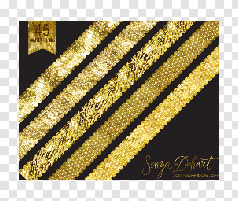 Gold Glitter Clip Art - Material - Line Cliparts Transparent PNG