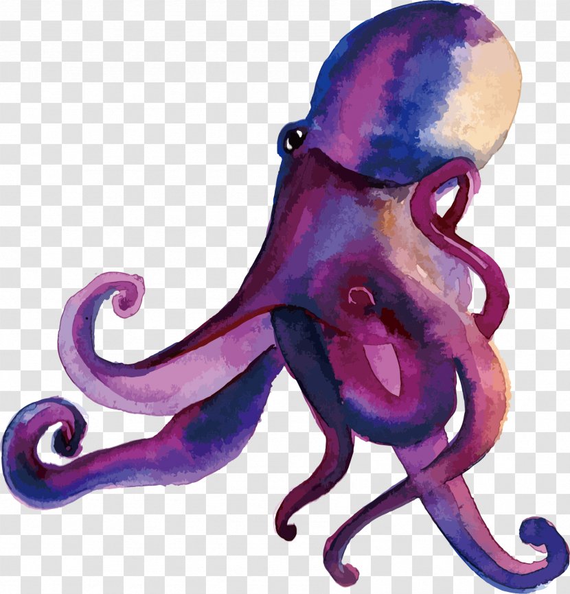 Euclidean Vector Illustration - Cephalopod - Purple Monster Transparent PNG