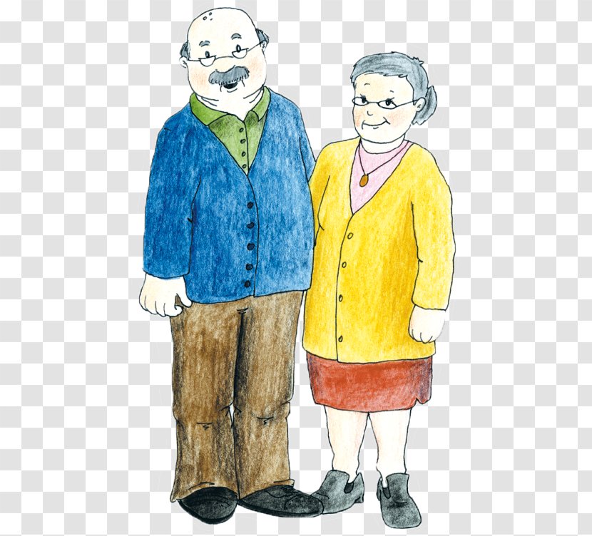 Illustration Human Behavior Cartoon Outerwear - Grandfather With Grandkids Transparent PNG