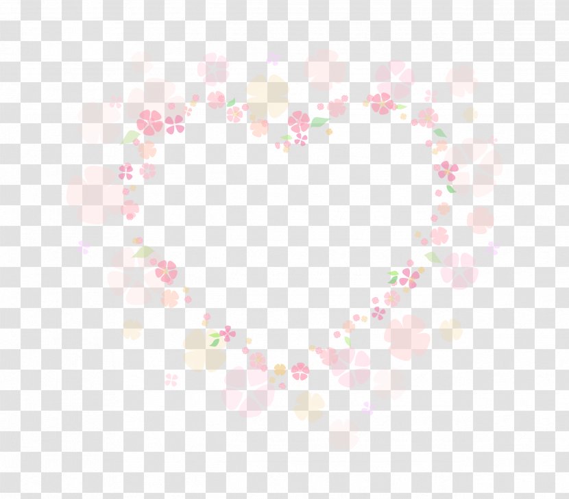 Flower Heart Frame Light Pink. - Green - Petal Transparent PNG