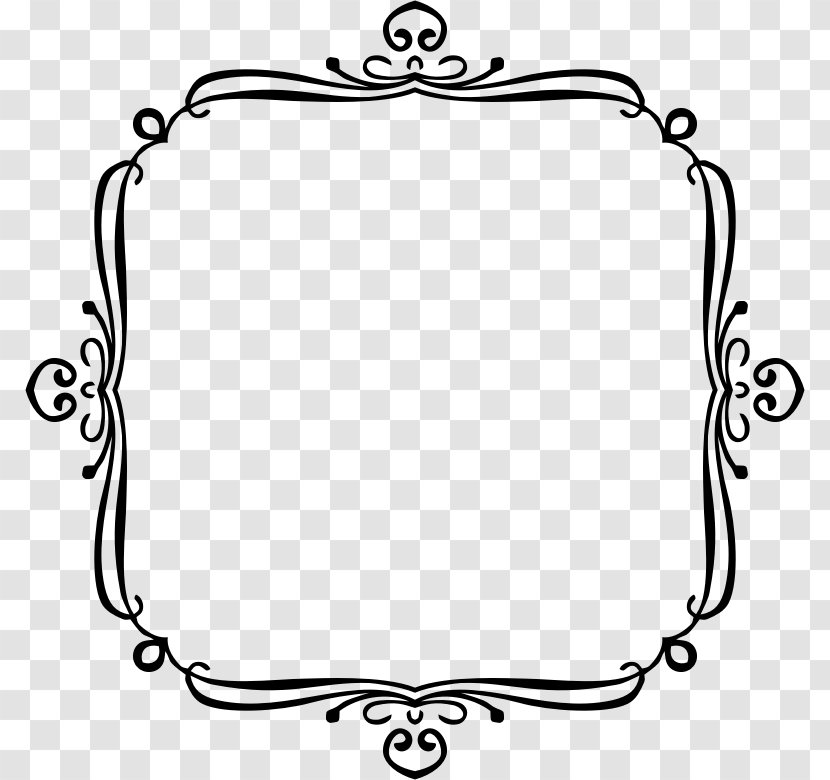 Monochrome Photography Line Art - White - French Photo Frame Transparent PNG