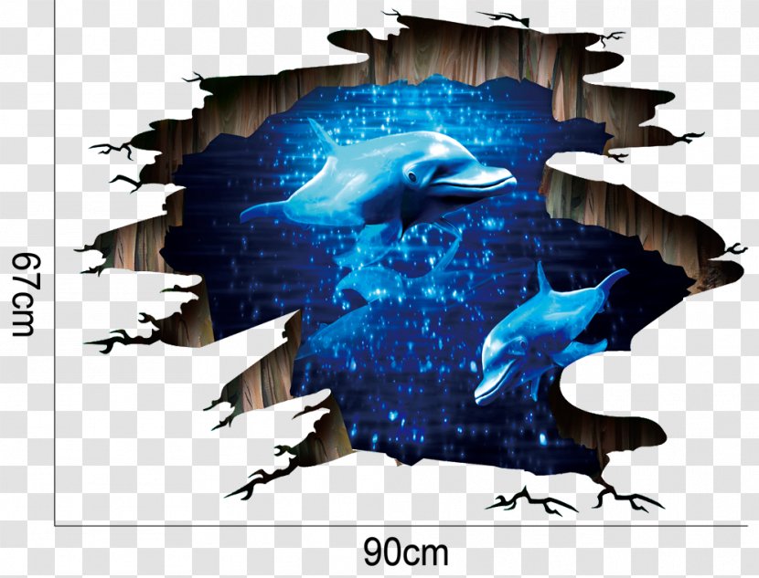 Wall Decal Sticker Decorative Arts Window - Dolphin - 3d Mural Transparent PNG