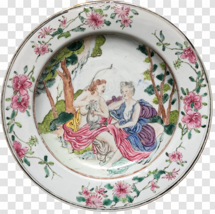 Chinese Export Porcelain China Ceramics Famille Rose - Kraak Ware - Herbaceous Peony Transparent PNG