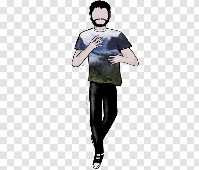 Tshirt Standing - Cartoon - Knee Thumb Transparent PNG