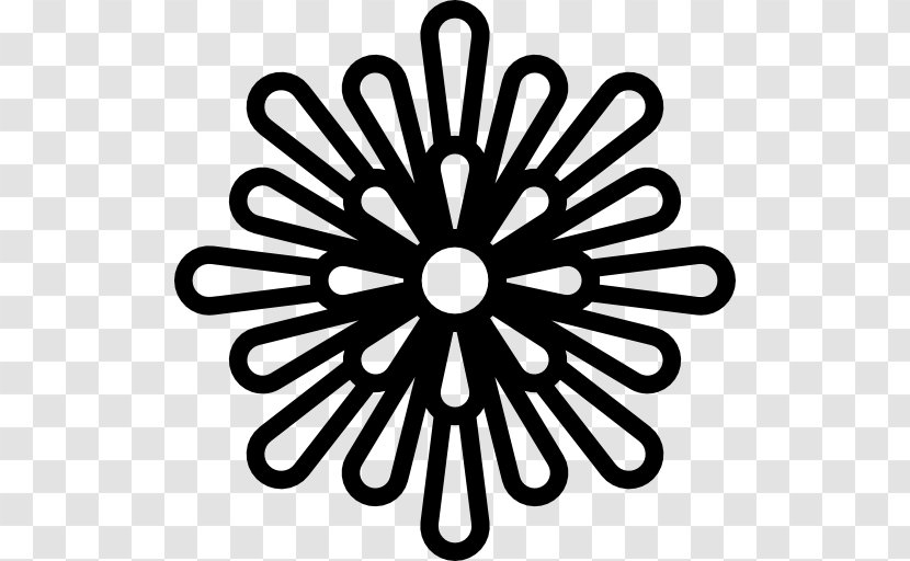 Aster Flower - Black And White - Brightness Transparent PNG