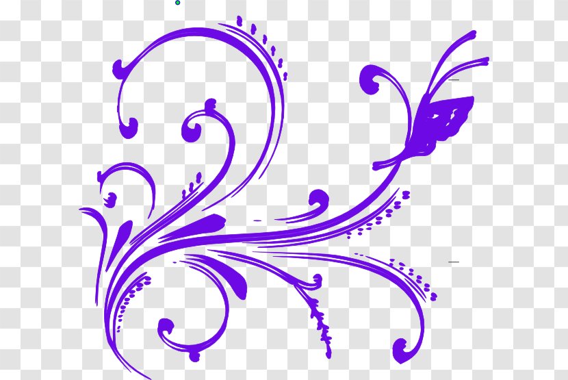 Clip Art - Floral Design - Purple Flourish Cliparts Transparent PNG