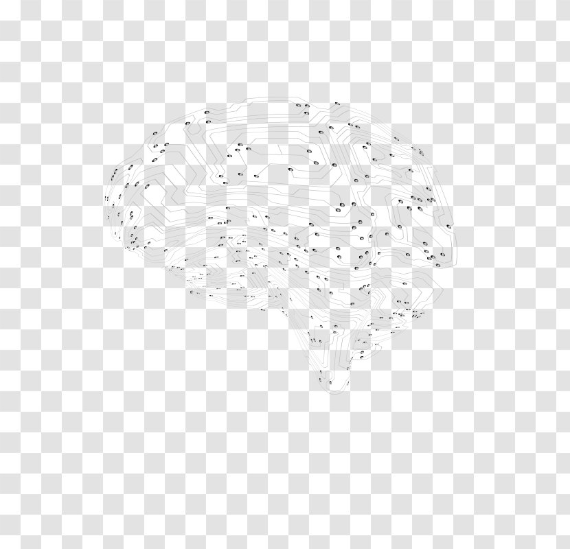 White Black Pattern - Monochrome Photography - SCIENCE Brain Circuit Lines Transparent PNG