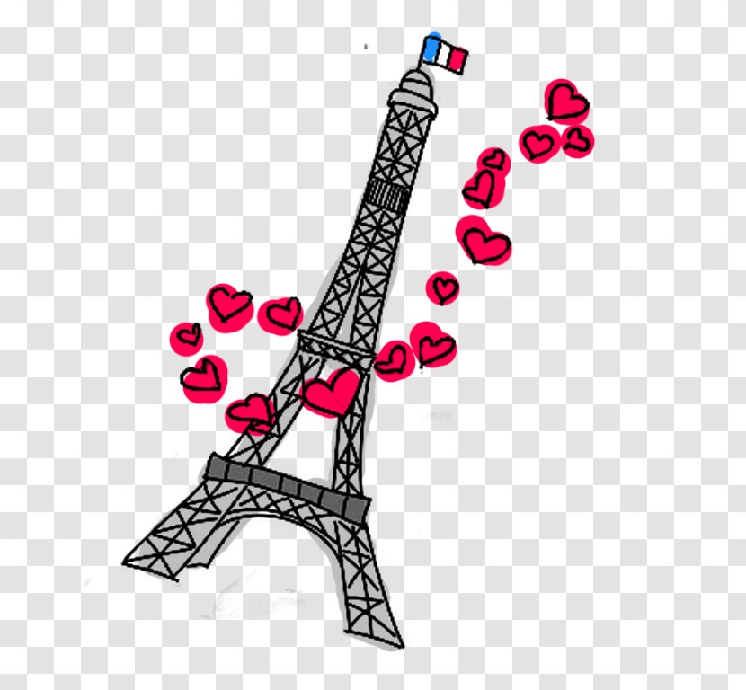 Eiffel Tower Drawing - Love - Clipart Transparent PNG