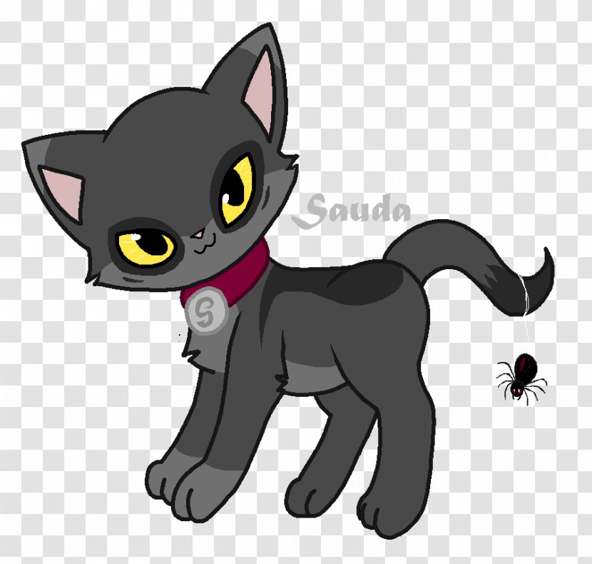 Whiskers Black Cat Kitten Domestic Short-haired - Silhouette Transparent PNG