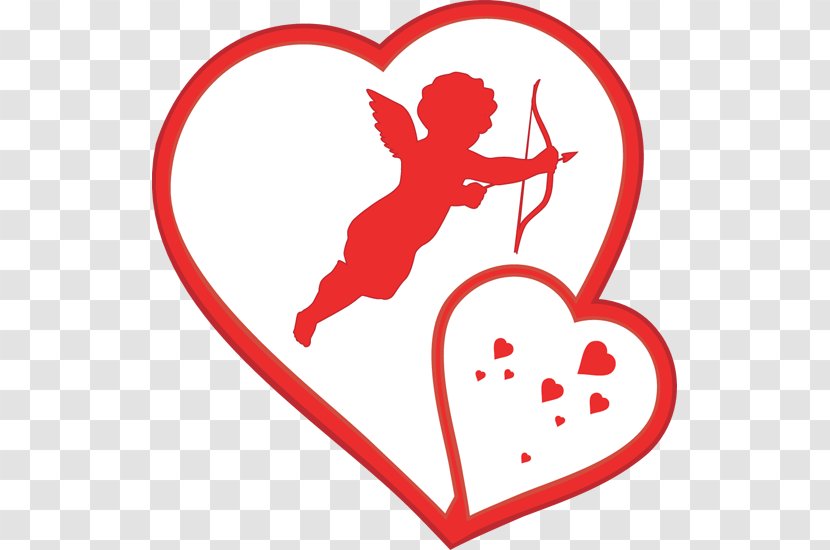 Cupid Valentine's Day Heart Clip Art - Silhouette - Images Transparent PNG