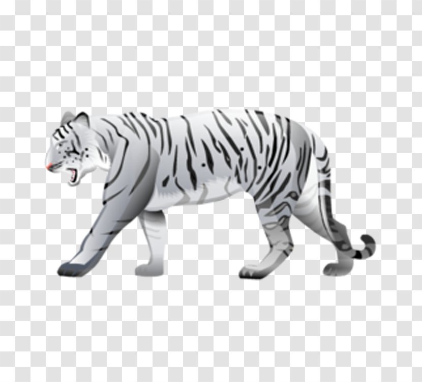 Bengal Tiger White Black Icon - Roar Transparent PNG
