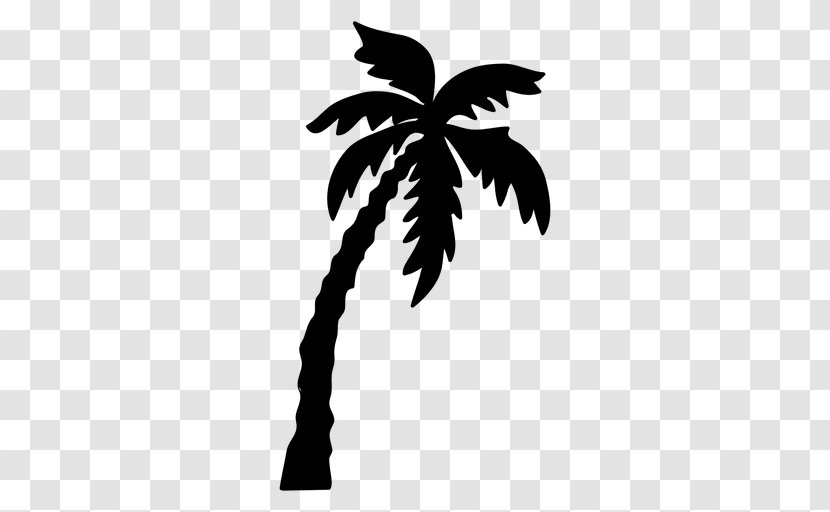 Palm Trees Vector Graphics Silhouette Drawing Illustration - Leaf - Blackandwhite Transparent PNG