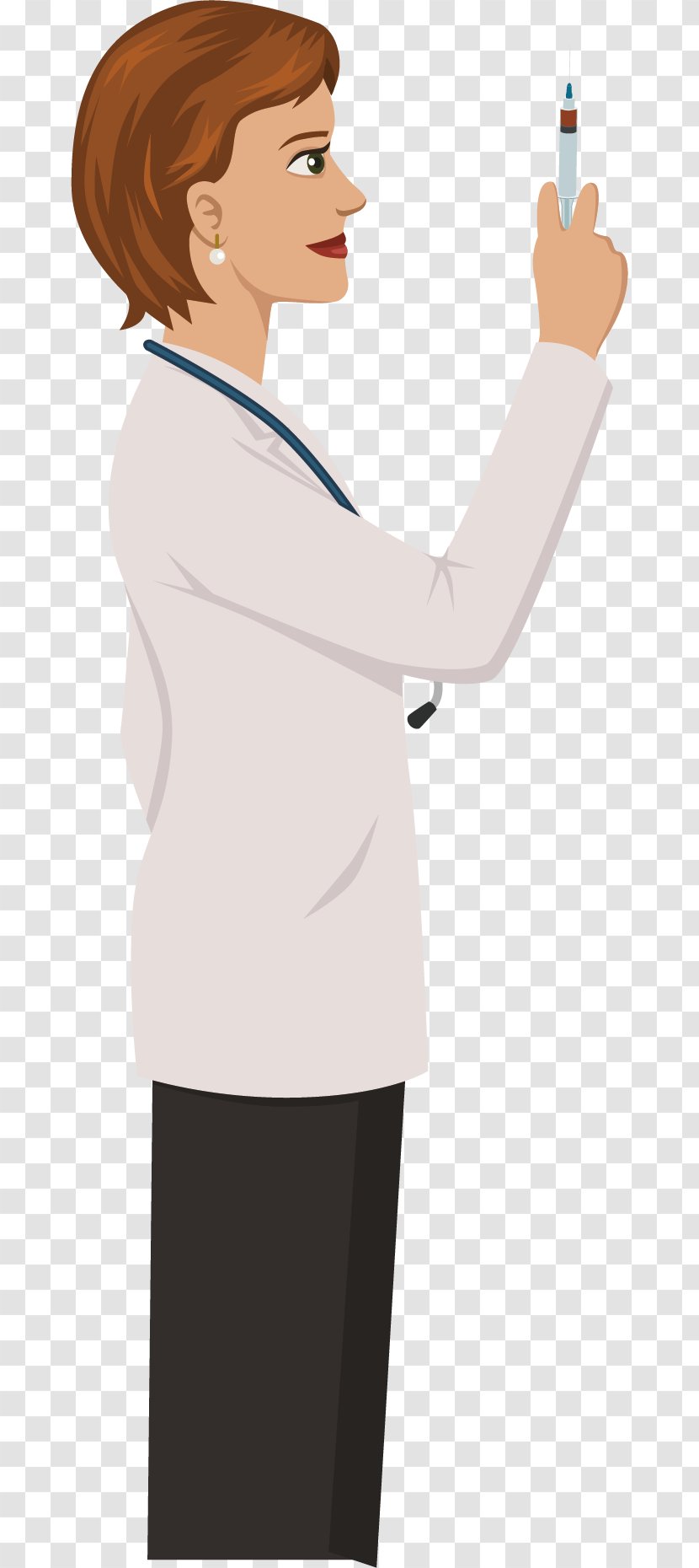 Cartoon Physician Woman Illustration - Frame - An Injection Doctor Transparent PNG