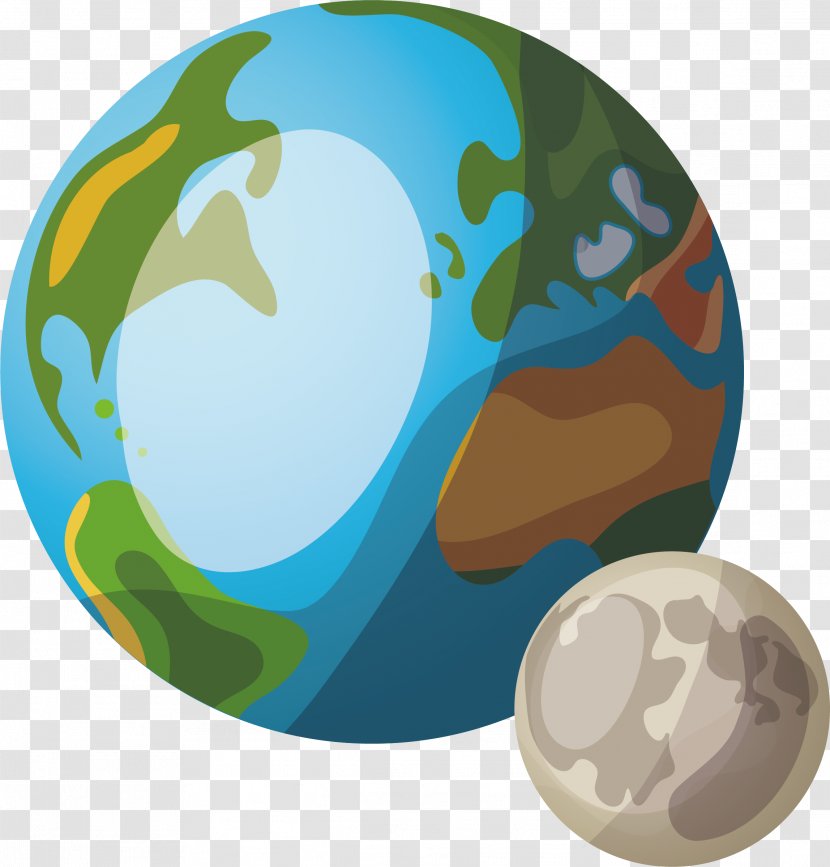 Earth Cartoon Planet - Two Planets Transparent PNG