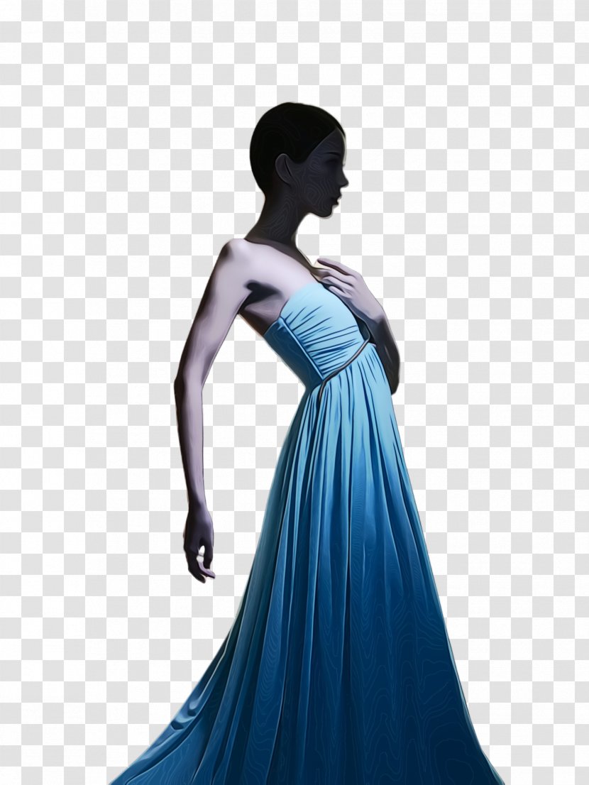 Dress Blue Gown Clothing Aqua - Fashion Formal Wear Transparent PNG