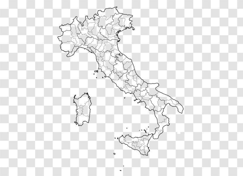 Regions Of Italy Blank Map Mapa Polityczna Administrative Division - Organism Transparent PNG
