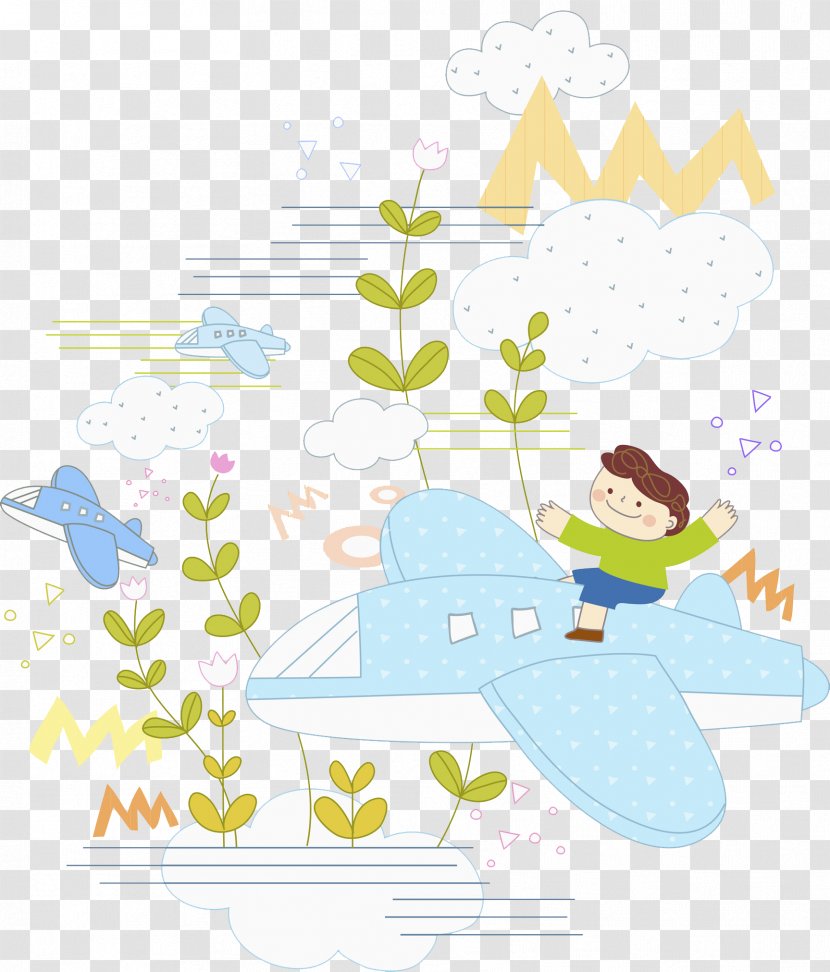 Airplane Drawing Illustration - Text - Plane Boy Transparent PNG