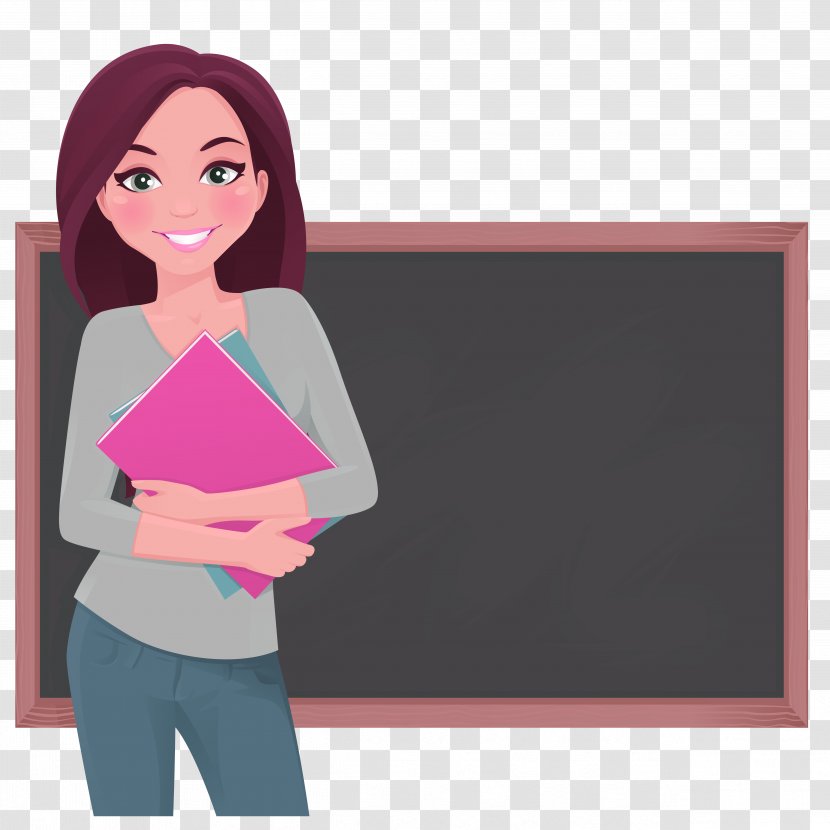 Student Teacher Cartoon Classroom - Red Decoration Pattern Transparent PNG