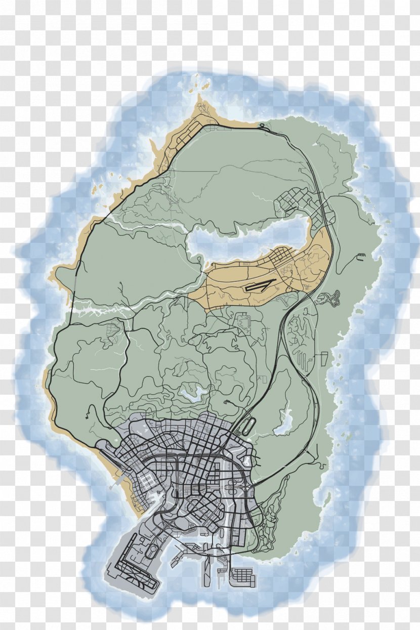 Grand Theft Auto V Auto: San Andreas IV: The Lost And Damned Video Game Map - Whole World Transparent PNG