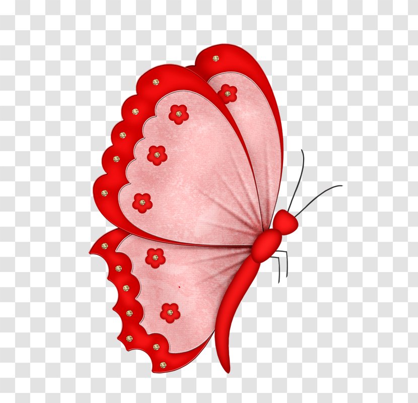 Monarch Butterfly Free Clip Art - Heart - Red Transparent PNG