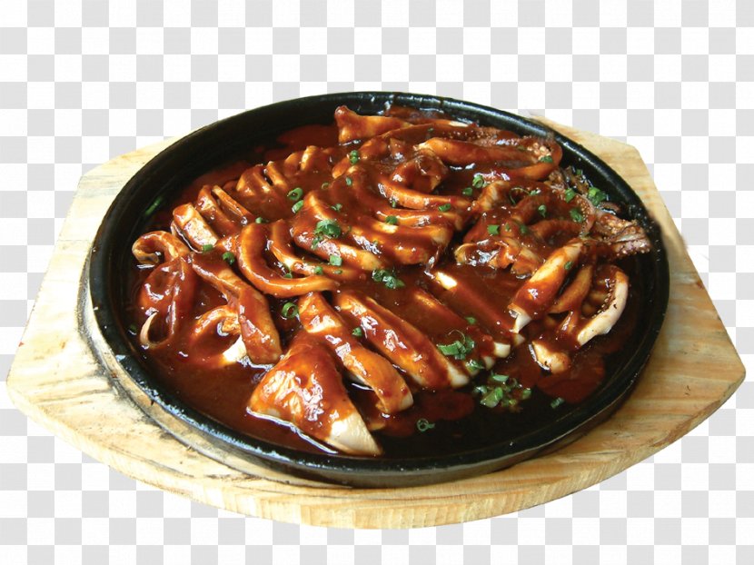 Squid As Food Korean Cuisine Teppanyaki - Side Dish - Iron Transparent PNG