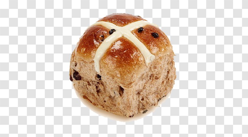 Hot Cross Bun Baking Bread Milk - Hamburger Transparent PNG