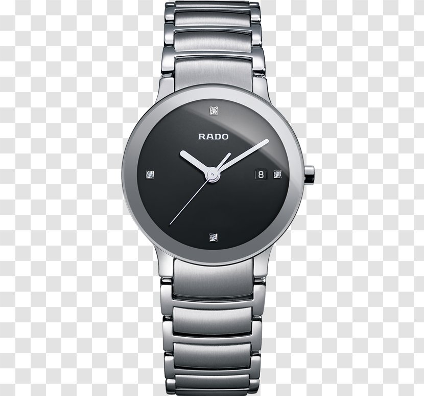 Rado Centrix Diamonds Quartz Watch Clock - Accessory - Titanium Ball Chain Transparent PNG