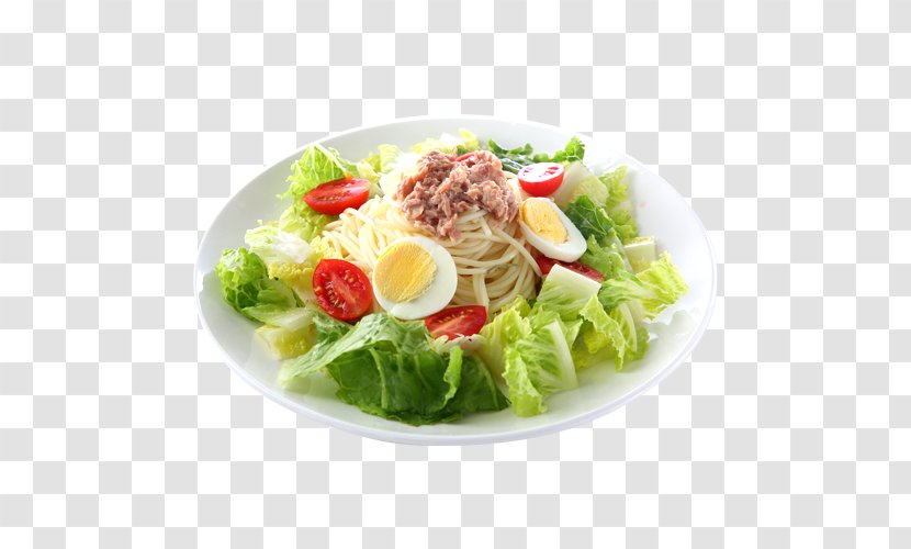 Caesar Salad Tuna Vegetarian Cuisine Asian Side Dish - Pasta Restaurant Transparent PNG