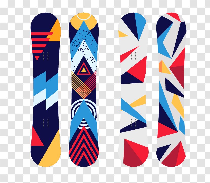 Snowboarding - Skiing - Colorful Skateboard Transparent PNG