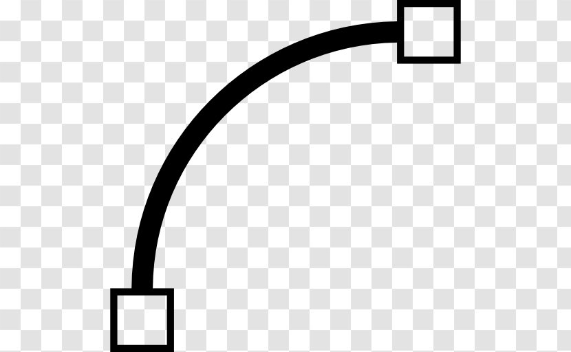 Curve Line - Black And White Transparent PNG