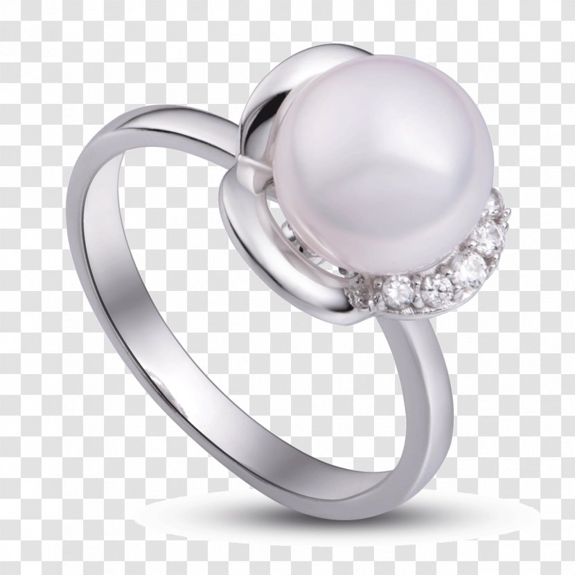 Wedding Ring Akoya Pearl Oyster Silver Gold - Cartoon Transparent PNG