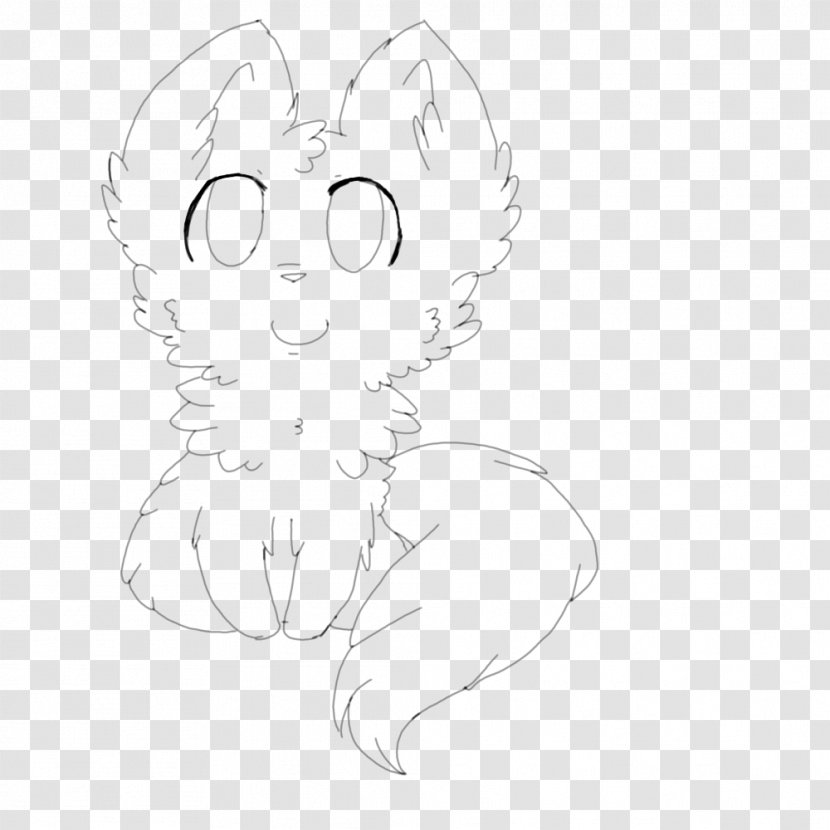 Whiskers Kitten Cat Line Art Sketch - Flower Transparent PNG