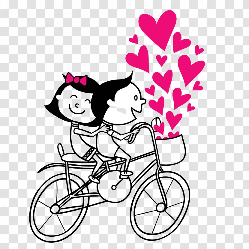 Cycling Couple Vector - Bicycle Accessory Transparent PNG