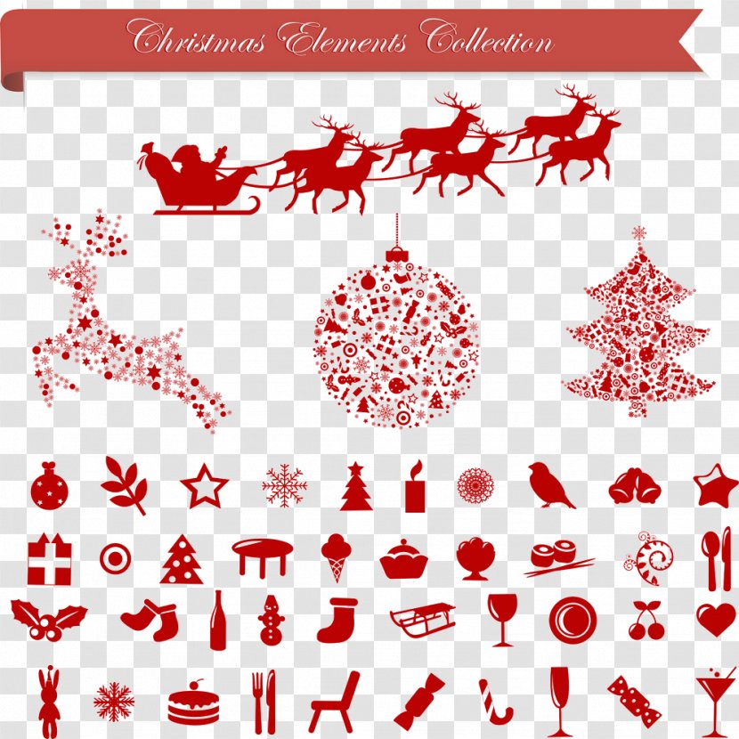 Christmas Tree Clip Art - Card - Red Paper-cut Transparent PNG