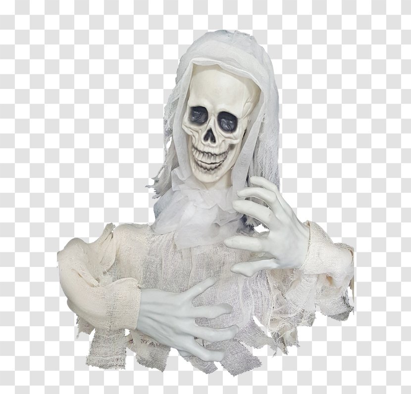 Sculpture Skull Skeleton Figurine - Neck Transparent PNG
