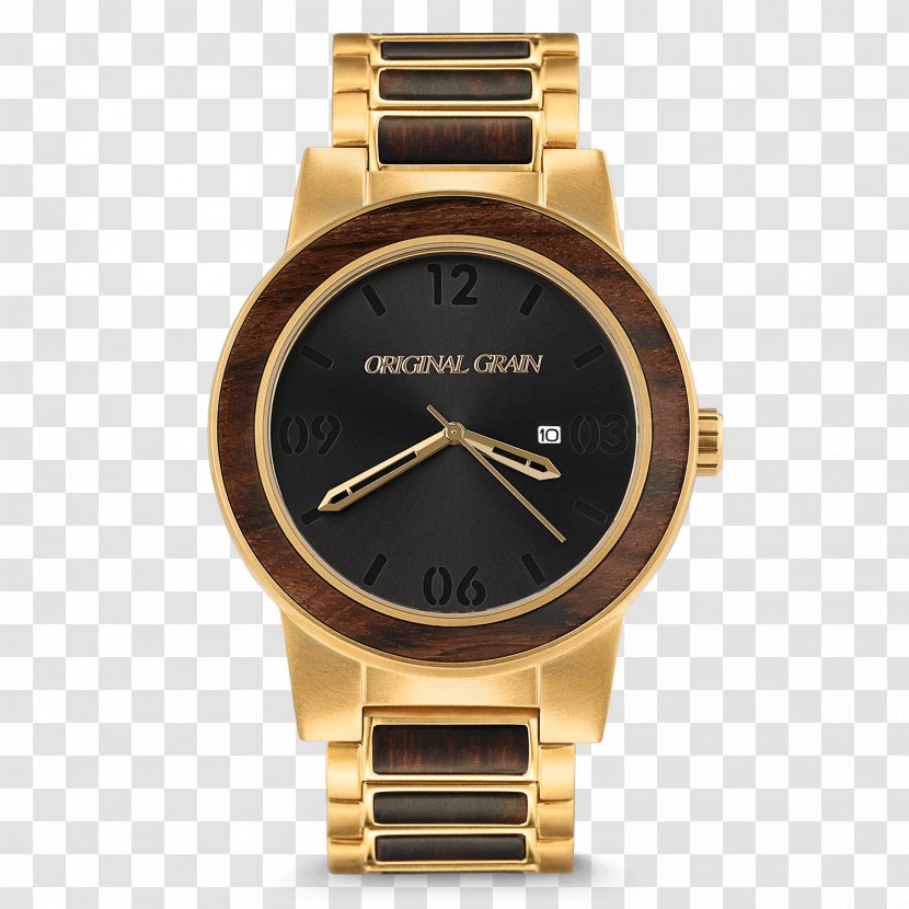 Original Grain Watches Alterra Chronograph Wood Barrel Gold - Ebony - Watch Transparent PNG