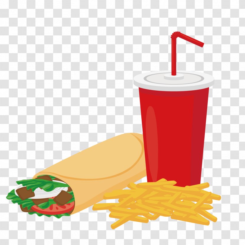 Fast Food French Fries Fried Chicken Nugget - Vector Roll Transparent PNG